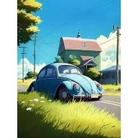 ราคา ภาพวาดระบายสีด้วยตัวเลขขนาด40X50ซม สีอะคริลิคผ้าใบวาดภาพ Tianye ภาพวาดรถของขวัญส่วนบุคคล (20998318377)