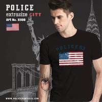 ราคา HM Police เสื้อยืดลายธงชาติอเมริกา Slim fit ทรงพอดีตัว ขาวดำเทา รหัส F561B372X108 เสื้อยืดคอกลมผ้าฝ้าย (13008376812)