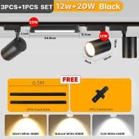 ราคา ไฟแอลอีดีแทร็คไลท์ 220V ไฟติดเพดาน ไฟสปอตแอลอีดี 12 20 30 40W โคมไฟเพดานสำหรับห้องนั่งเล่นห้องครัว ระบบไฟแอลอีดีสำหรับการให้แสงตามเส้นทาง (20795207154)
