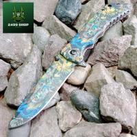 ราคา Browning บราวนิ่ง Captain Jack Sparrow ด้ามจับลายหัวกะโหลกโจรสลัด มีดพับ ใบ 3 5 นิ้ว ด้าม Stainless Steel ระบบล็อค Liner Lock ใบชุบสีเทากันสนิม มีดพับเดินป่า ทำครัว พกใช้งาน ดีไซน์สวยงาม ทำครัว ตั้งแค