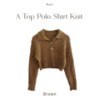 ราคา Rool Knit Polo Shirt เสื้อโปโลไหมพรม คอปก แขนยาว เอวลอย (20930799653)