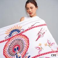 ราคา haas ผ้าพันคอ ผ้าคลุมไหล่ เนื้อนุ่ม ผืนใหญ่ HALAC044 ลาย C91 (20929284599)