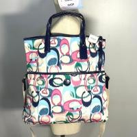 ราคา กระเป๋า COACH แท้ ผ้าลาย Ikat สายสั้นหนังแก้ว สายยาวผ้า สายยาวปรับความยาวได้ ลดราคาขาดทุน Clearance Coach Ikat Large Foldover Tote and Crossbody Bag Clearance (20837598573)