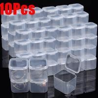 ราคา 10ชิ้นกล่องพลาสติกสี่เหลี่ยมกล่องใส่ของแบบใสขนาดเล็กต่างหูเครื่องประดับบรรจุภัณฑ์เก็บกล่องเครื่องประดับกล่องสี่เหลี่ยมใบเล็ก (19957564130)