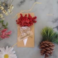 ราคา การ์ดอวยพรช่อดอกไม้แห้ง รับปริญญาปัจฉิมขนาด 5x10cm (21137348569)