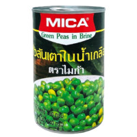 ราคา ไมก้า ถั่วลันเตาในน้ำเกลือ 400 กรัม Green Peas 400g Mica brand (20572245625)