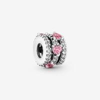 ราคา 925 sterling silver Inlaid Sparkling zirconia Triple Halo Hearts Charm fit Snake chain women fashion DIY jewelry Mothers day gift for mom (14135530378)