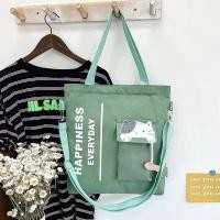 ราคา ส่งจากไทย พร้อมส่ง กระเป๋าสะพายข้าง กระเป๋าผ้าแคนวาสสไตล์ใหม่ ใบใหญ่ ผ้าหนา ถอดสายได้ (19825049992)