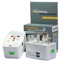 ราคา พร้อมส่ง Universal Travel 2USB Adaptor ALL IN ONEหัวแปลงปลั๊กทั้วโลก สำหรับนักเดินทาง สีขาว (18346033245)