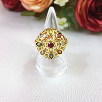 ราคา แหวนพลอยนพเก้าล้อมเพชร แหวนทอง แหวนพลอย เสริมบารมี ใส่ออกงานได้ ทองชุบ ทองไมครอน ทองหุ้ม ทองปลอม ใส่ออกงานได้ ใส่อาบน้ำได้ แหวนพลอย (12297969966)