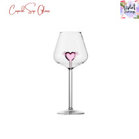 ราคา Violet Flamingo แก้วไวน์ แก้วน้ำรุ่น Cupid Sip Glass แก้วใสมีหัวใจอยู่ในแก้ว (21358433498)