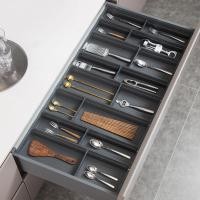 ราคา Space Aluminium Cutlery Drawer Organizer Tray Expandable Kitchen OrganizerFlatware Drawer Tray For Silverware Serving Utensils Multi Purpose Storage For Kitchen Officeอุปกรณ์ห้องน้ำปรับแต่งได้ (150486