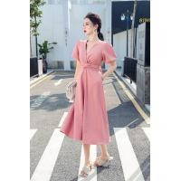 ราคา พร้อมส่ง Dress เดรสออกงาน เดรสสีพื้น แขนสั้น แขนพอง แขนบอลลูน เดรสยาว เดรสเรียบหรู เดรส เดรสยาว (12365990888)