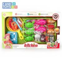 ราคา F AND TOYS ของเล่นกะทะชุดครัว อาหารทะเลและผลไม้ (20618608467)