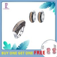 ราคา ชุดเครื่องประดับซิทรินสีเหลืองธรรมชาติแหวนขึ้นรูปดวงจันทร์ปั่นสีดำจริง925ชุดเครื่องประดับรูปทรงเงินแท้สำหรับผู้หญิงของขวัญครบรอบแต่งงาน (19813537552)