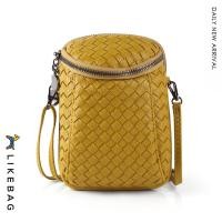 ราคา LIKEBAG กระเป๋าโทรศัพท์แฟชั่นกระเป๋าสะพายข้างแบบทอหนัง PU กระเป๋าสะพายข้าง Messenger ความจุขนาดใหญ่ (19742023427)