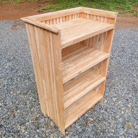 ราคา ชั้นวางซี่กรงชั้นวางของชั้นวางหนังสือ4ชั้นขนาด กว้าง64cm ลึก39cm สูง101cm ทำจากไม้สักทอง (21378998623)