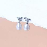 ราคา ต่างหูเงิน 925 มุกแท้สีขาว ประดับพลอย cz (20421040337)