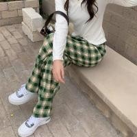 ราคา กางเกงขายาวลายสก็อต กางเกงขายาวผู้หญิง สไตล์เกาหลี ผ้านิ่ม ใส่สบาย เอวยางยืด (20611071839)