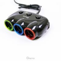 ราคา Gizmo Adapter Car Charger 3in1 ที่ชาร์จในรถยนต์ ที่จุดบุุหรี่3ช่อง ที่ชาร์จเสียบที่จุดบุหรี่ ของแท้ รุ่น GG 007 (10845478983)