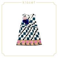 ราคา Kloset AW18 KD015 Printed With Faux Fur Drss (7748985776)