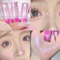 ราคา แผ่นสะท้อนแสงหลากสีแต่งตาแบบประกายมุกสีชมพูอายแชโดว์แวววาวของเหลวที่เขียนขอบตาไฮไลท์แวววาว (20728149322)