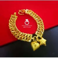 ราคา สร้อยข้อมือเลส B389 หนัก 3 บาท ดวงทองหัวใจ งานทองเคลือบแก้ว ทองไมครอน ทองสวยเลสข้อมือ (20922399106)