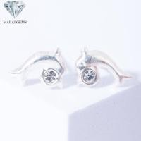 ราคา Malai Gems ต่างหูเพชร เงินแท้ Silver 925 รุ่นMinimal โลมาประดับเพชร ต่างหูเงินแท้ (10591572046)