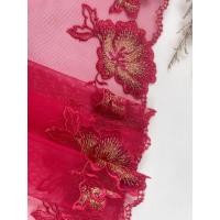 ราคา ลูกไม้สีแดง ปักดิ้นสีทอง ลูกไม้ตกแต่ง ลูกไม้ต่อชาย ลูกไม้ตัดเสื้อ ลูกไม้ตัดชุด กว้าง 9 นิ้ว เมตรละ 65 (16897289161)