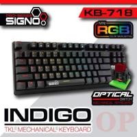 ราคา SIGNO E Sport TKL Mini RGB Mechanical Gaming Keyboard รุ่น INDIGO KB 718 Optical Red Switch or Optical Red Switch เกมส์มิ่ง คีย์บอร์ด (4702758572)