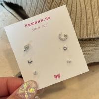 ราคา Suwann na shop ราคาต่อเซต ต่างหู ต่างหูเงินแท้ เซตดาวเสาร์ พระจันทร์เสี้ยว (21379498433)
