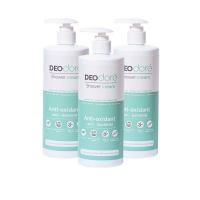 ราคา 3 ขวด ครีมอาบน้ำลดสิวแผ่นหลัง ลำตัวและรอยสิวจับคู่เห็นผล DEOdore shower cream ขนาด 400 ml (19253694419)