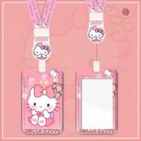 ราคา Sanrio Card Holder with Retractable Lanyard Cute Waterproof Acrylic Card Case ID Card School Card Bus Card Holder Photo Storage (20612222765)