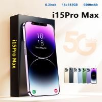 ราคา โทรศัพท์ i15ProMax 5g smartphone โทรศัพท์มือ1 หน้าจอ6 3 inch โทรศัพท์มือถือ RAM16GB ROM512GB Mobile phone รองรับลายนิ้วมือสมาร์ทโฟน Face Unlock กล้อง HD สองซิมสแตนคู่ ออนไลน์ศึกษาการเล่นเกมโทรศัพท์ ชา