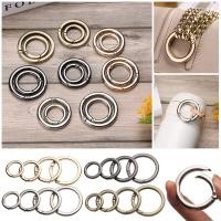ราคา Qengjerng 19 25 32 38Mm รอบ Push Trigger ตะขอโลหะผสมสังกะสีสีดำทองเงิน Clasp คลิปฤดูใบไม้ผลิ O แหวนหัวเข็มขัดเข็มขัดกระเป๋าเข็มขัด Carabiner กระเป๋าถือ (5213728774)