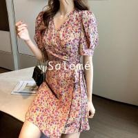 ราคา SALOME SELECT ชุดเดรสผู้หญิง เดรสแขนสั้นลายดอกไม้ เดรสผ้าลายดอกไม้ เดรสแฟชั่นเกาหลี น่ารักใส่สบาย ไซส์M 3XL (4650622108)