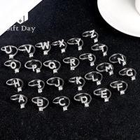 ราคา แหวนสองสีทองและสีเงินแหวนเพชรแบบปรับได้18K แหวนตัวอักษร26ตัวอักษรสำหรับผู้หญิง (19910813478)