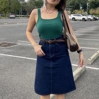 ราคา SEOUL JEAN SKIRT I กระโปรงยีนส์ยาว กระโปรงยีนส์ผ่าหน้า กระโปรงยีนส์มินิมอลสไตล์เกาหลี กระโปรงยีนส์ยาวคลุมเข่า (19457311174)