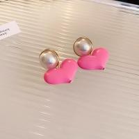 ราคา เข็มกลัดสีชมพูหัวใจดอกไม้โบว์ต่างหูแฟชั่นดีไซน์สวยงาม (20840786352)