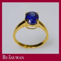 ราคา แหวนพลอยไพลิน สีน้ำเงิน 2 85 กะรัต และเพชรแท้ เบลเยี่ยม น้ำ 98 ตัวเรือนทองคำแท้ 18K แหวนพลอยเม็ดเดี่ยว เหมาะสวมได้ในทุกๆวันการันตีพลอยแท้ (20670974983)