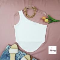 ราคา JuBu JuBu Lively Top เสื้อกล้ามสาวอวบ เสื้อแขนกุด แฟชั่นเปิดไหล่ข้างเดียว ผ้าย่น อก 36 50 นิ้ว เสื้อสาวอวบ 515 (17656048151)