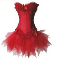 ราคา ผู้หญิง Plus ขนาดซาติน Lace Up Burlesque Corset Tutu กระโปรงชุด Halloween Costume (20756678788)