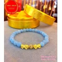ราคา ข้อมือหินปี่เซี๊ยะทองเเท้ 99 99 หนัก 0 2 กรัม จี้ทองแท้มีใบรับประกันสามารถขายได้ (20212957671)