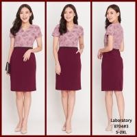ราคา Laboratory Dress 8704 ชุดชุดงาน ชุดไปงาน ท่อนบนแต่งลูกไม้แมทช์กระโปรงสีพื้น (16408351519)