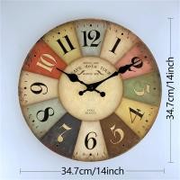 ราคา 1ชิ้น10 12 14 16นิ้ว MDF ไม้นาฬิกาติดผนังแบบวินเทจชนบทนาฬิกาแขวนผนังควอตซ์สไตล์วินเทจ (20655398070)