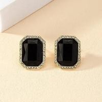 ราคา ต่างหูหินคริสตัลทรงสี่เหลี่ยมขนาดใหญ่ต่างหูเม็ดกลมคริสตัลสีดำสีเขียวบานเย็นมีหลายสีให้เลือก (21170924366)