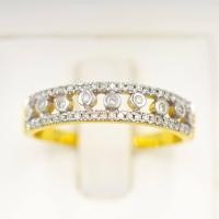 ราคา Happy Jewelry แหวนเพชรสลับ ประกบแถวเพชร ทองแท้ 9k 37 5 เพชรเกสร ME703 (20392529369)