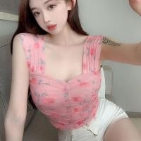 ราคา เสื้อกั๊กชีฟองดอกไม้ เสื้อแฟชั่นชีฟอง ปาดไหล่ลายดอก เสื้อครอปชีฟอง น่ารักทันสมัย เสื้อลายดอกไม้ (16869375765)