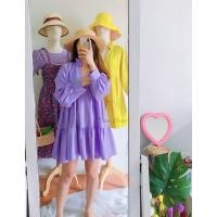 ราคา ส่งเร็วพิเศษ PE058 TARA Dress ชุดเดรสแขนยาว สไตล์คุณแอน คอเต่าแต่งระบาย ชุดแต่งระบายเป็นชั้นๆ เนื้อผ้าไหมอิตาลี ผ้าเบาพริ้ว สวย เดรสออกเดท (16889008719)