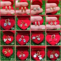 ราคา ต่างหูห่วงทอง ต่างหูทอง24k หุ้มทองแท้ ห่วงล็อค (13528434235)